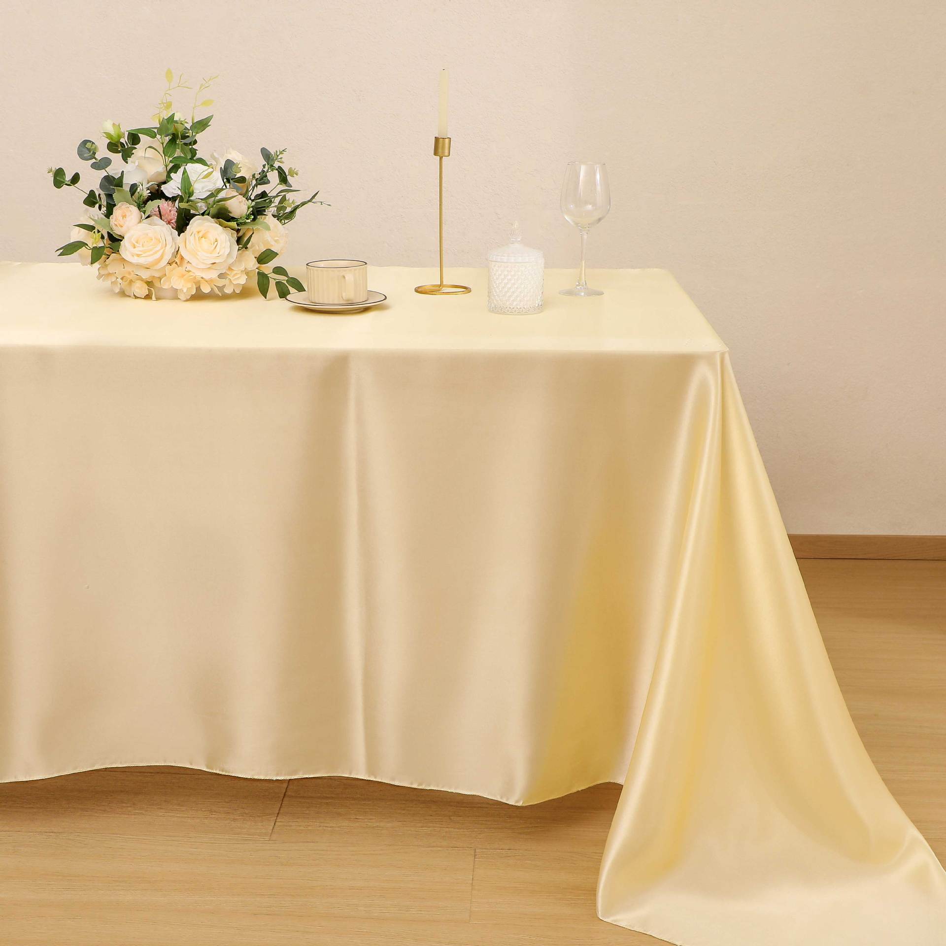 Solid Color Rectangular Tablecloth Wedding Banquet Decoration Satin Wedding Hotel Restaurant Desktop Decoration Tablecloth