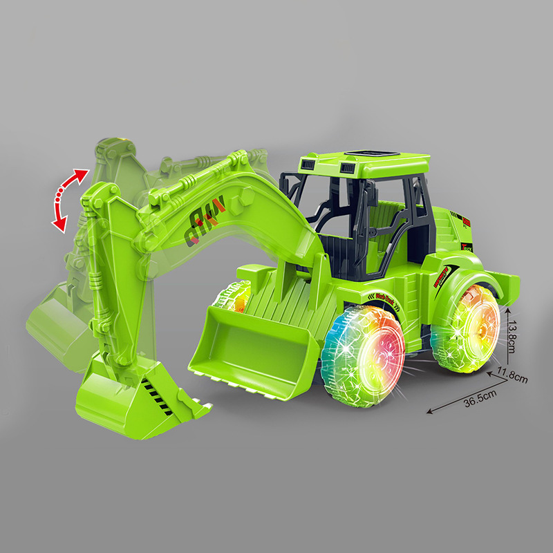 Modelo de simulación de vehículo de ingeniería eléctrica para niños Luz de música Excavadora universal Coche de juguete Niño Excavadora al por mayor