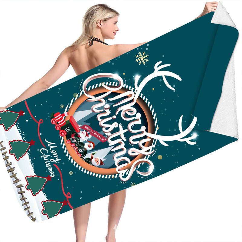 2022 trendy men's and women's holiday essential pattern elegant simple Christmas eye-catching active printing beach wrap towel 2022 trendy men's and women's holiday essential pattern elegant simple Christmas eye-catching active printing beach wrap towel