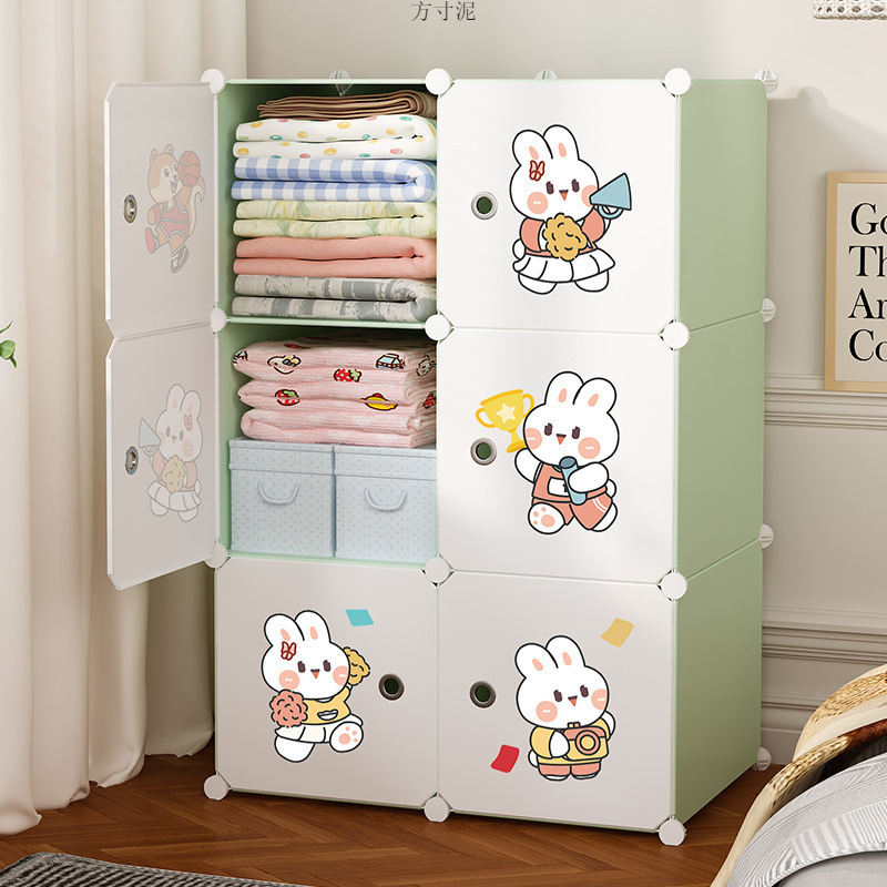 Wardrobe Simple Assembly Rental Home Children's Wardrobe Storage Cabinet Bedroom Cloth Kitchen Single Dormitory Small Wardrobe