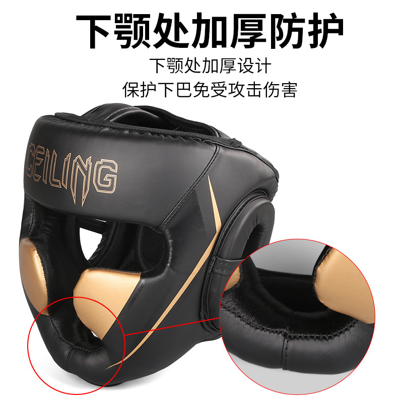 Ceiling protector de cabeza de boxeo profesional entrenamiento para adultos Sanda protector de cabeza Taekwondo Muay Thai equipo de protección de lucha