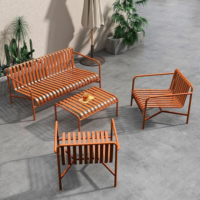 Modern Simple Outdoor Courtyard Table and Chair Set Milk Tea Shop Outdoor Leisure Dining Table and Chairs Creative Iron Hollow Table and Chairs