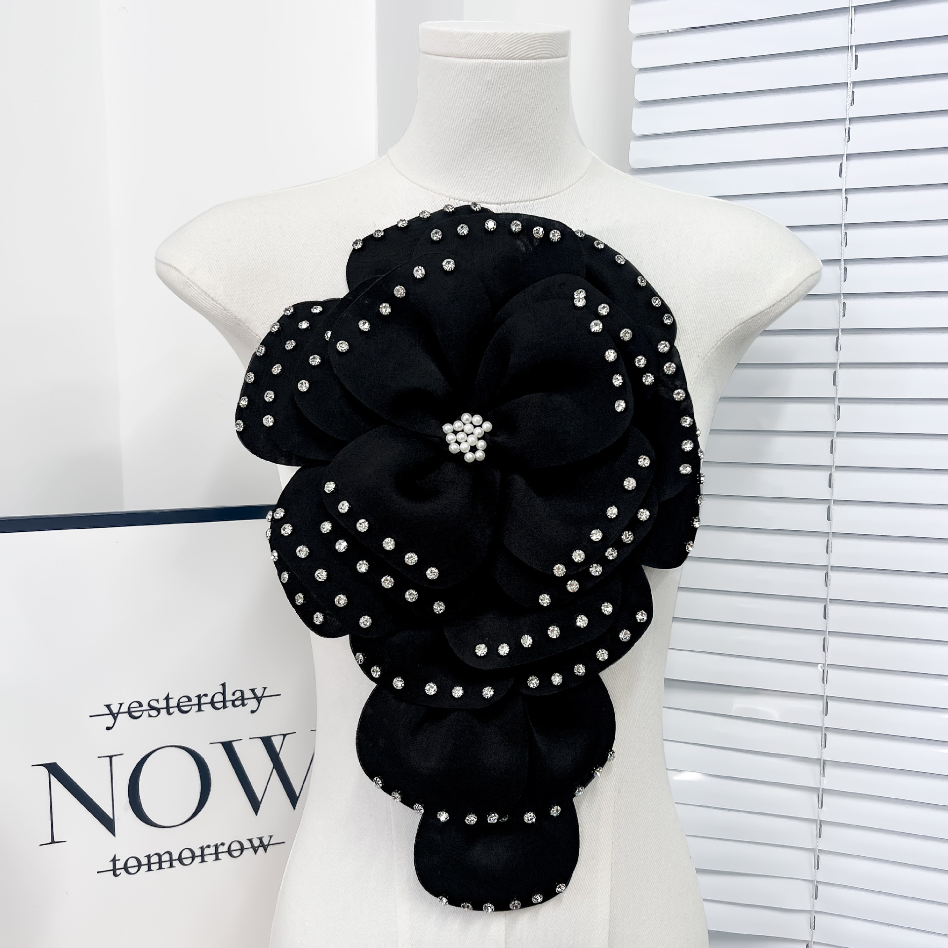Nuevo estereoscópico multicapa tela de alta calidad flores grandes ropa DIY vestido tocado joyas para el cabello joyas de flores pectoral