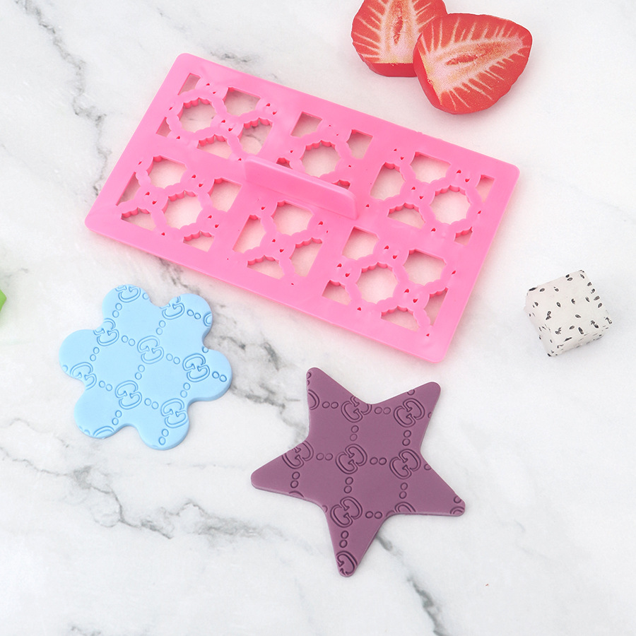 Molde Artesanal para Fondant con Relieve de Cuadros GG, Molde para Imitación de Pastelería, Molde Realista para Hornear Pasteles y Galletas