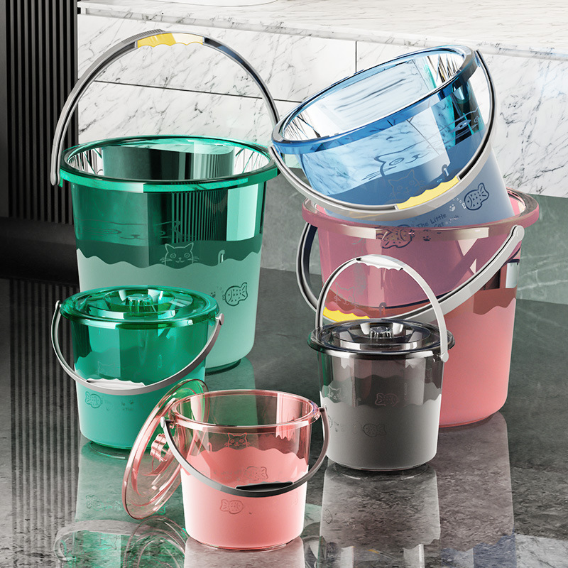 Wholesale thickened plastic bucket with lid household bucket bucket children's art bucket mini toy bucket