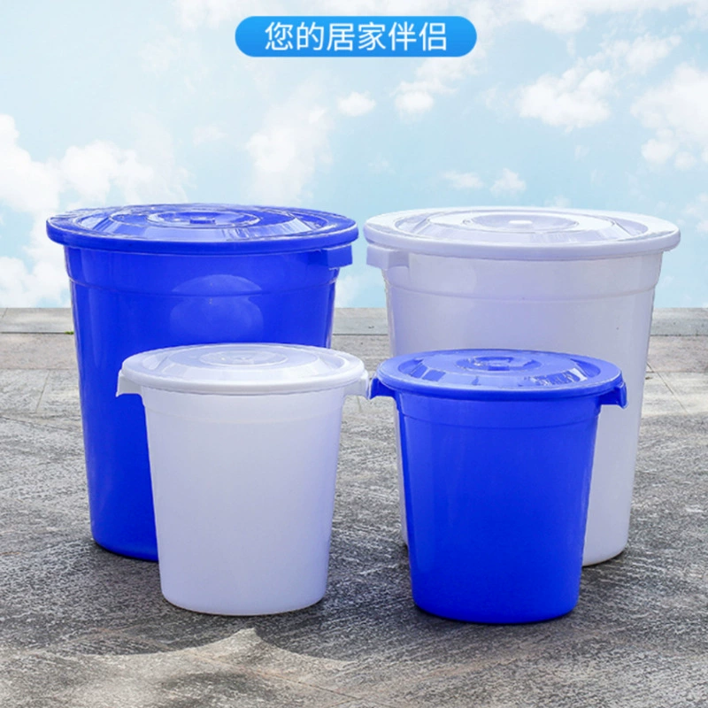 Очень большое утолщенное пластиковое ведро для хранения бытовой воды с крышкой, большое экономичное маленькое ведро для ферментативной ферментации.