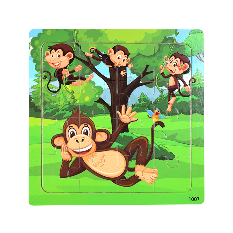 Puzzle plano de madera para niños pensamiento lógico juguetes de entrenamiento de mano movimiento fino