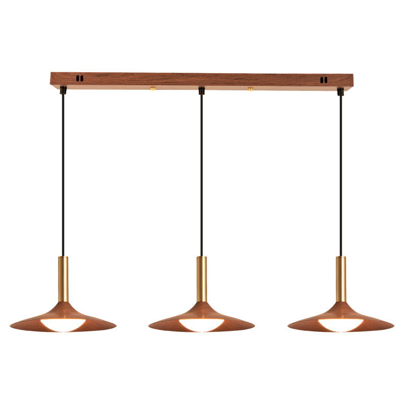 Lámpara de la mesa de comedor de tres cabezas de color melocotón de estilo antiguo estilo japonés retro platillos voladores lámpara de mesa L271
