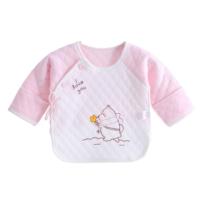 2022 otoño bebé recién nacido camisa de excavación Heshang ropa de recién nacido Ropa 0-3 meses serie con ropa interior térmica media espalda