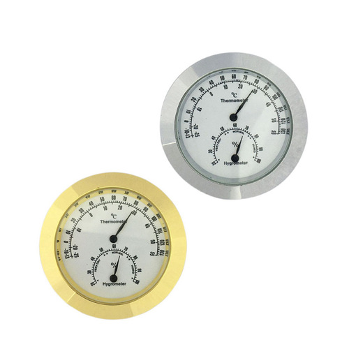 Bulk wholesale violin thermometer hygrometer stainless steel case German movement silver violin instrument accessories