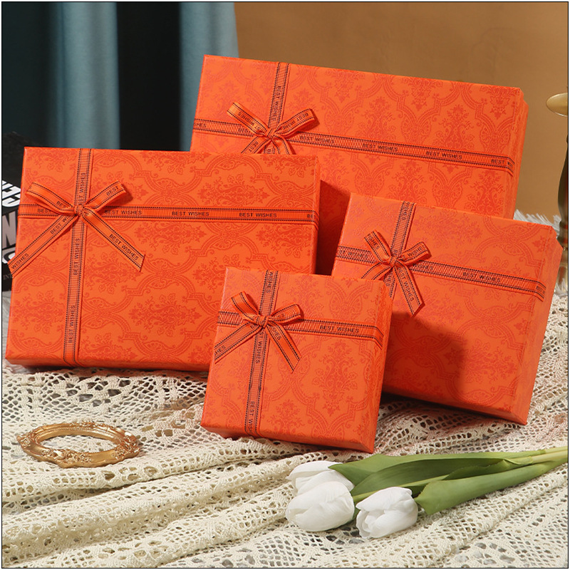 现货天地盖伴手礼盒小红书大号礼物盒围巾化妆品包装盒礼品盒彩盒