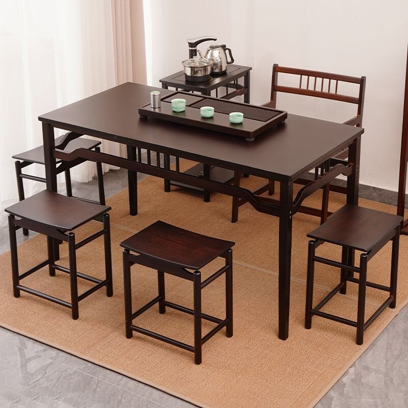 Tea Table and Chair Set for Home Use in Living Room, Balcony, Office; New Chinese-Style Bamboo Tea Set; Kung Fu Tea Table Tea Table and Chair Set for Home Use in Living Room, Balcony, Office; New Chinese-Style Bamboo Tea Set; Kung Fu Tea Table