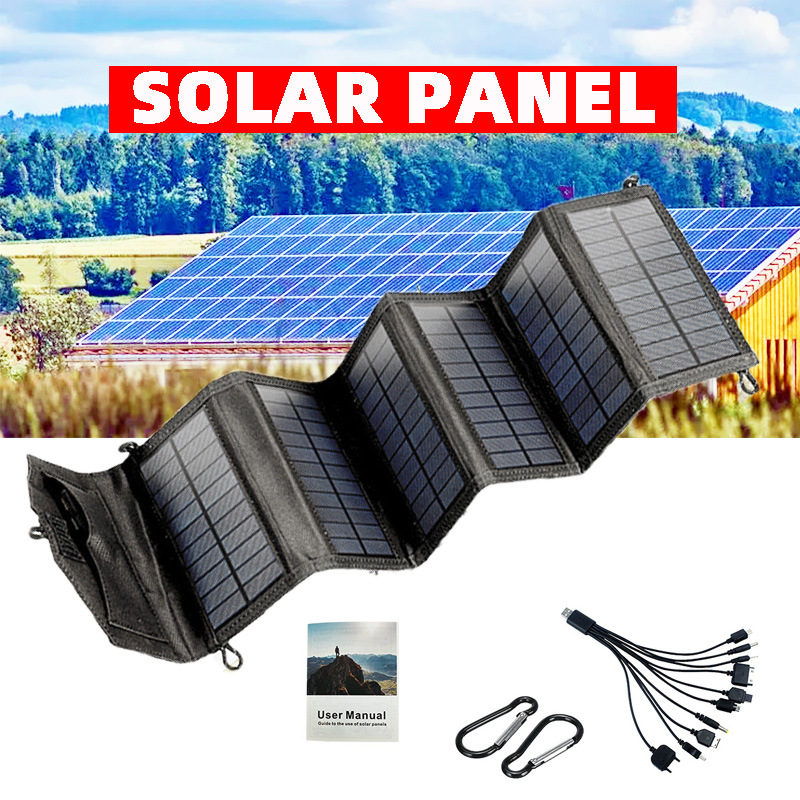 20W 5V USB 露营便携式太阳能电池板折叠户外 太阳能板折叠包充电