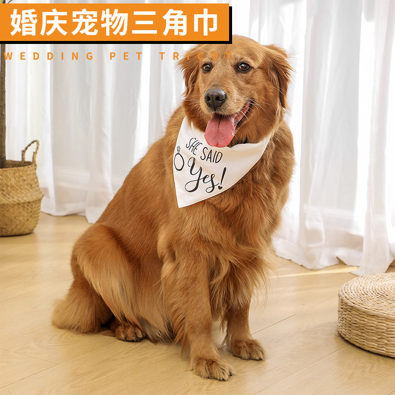 Fabricante en stock transfronterizo exclusivo para Amazon popular boda mascota triángulo toalla mascota bufanda perro triángulo toalla