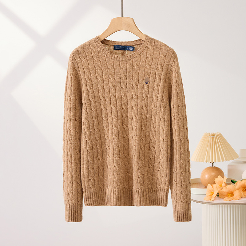 20% Cashmere 80% Wool Solid Color Women's Crew Neck Rl Ralph Lauren Knit Sweater with Pony Logo Embroidery Long Sleeve Base Layer Wool Sweater 20% Cashmere 80% Wool Solid Color Women's Crew Neck Rl Ralph Lauren Knit Sweater with Pony Logo Embroidery Long Sleeve Base Layer Wool Sweater