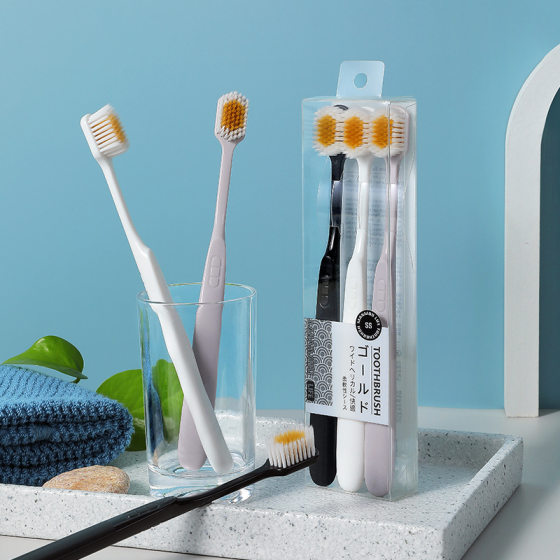 RAOYI new Japanese style soft bristle toothbrush 3 PCs wide head adult household couple toothbrush factory in stock wholesale