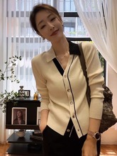 Polo领毛衣针织开衫女装秋季2025新款显瘦设计感今年流行漂亮小衫