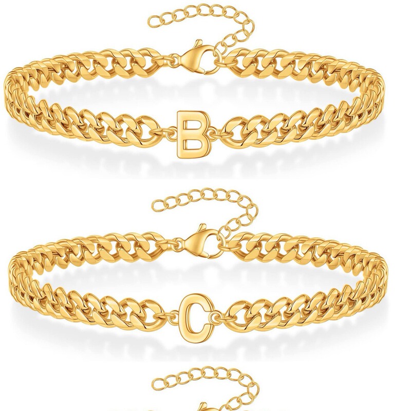 Amazon Hot Selling Magic Chain 26 Letter Men's Bracelet Stainless Steel No Fading Couple Cuban Bracelet Bracelet