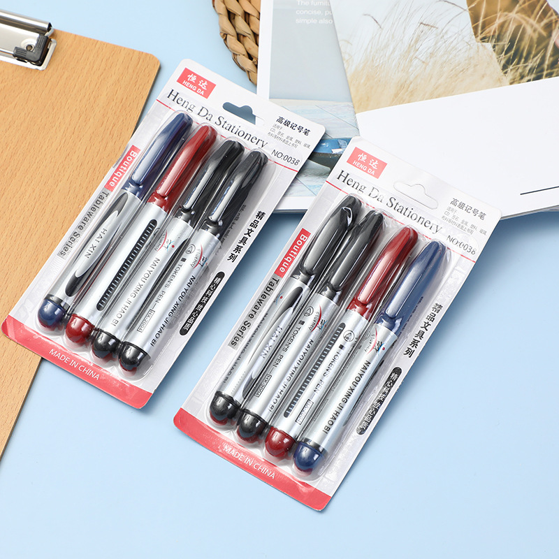 Paper Card 4-Pack Multi-Purpose Marker Pen Logistics Goods Thick-Head Marker Pen Oily Waterproof Not Easy to Fade Marker Pen