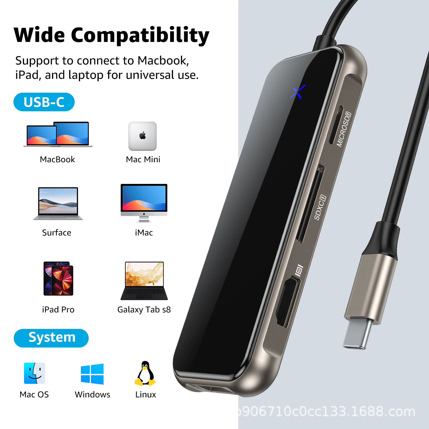 Расширенная док-станция Type-C Extender HDMI мобильный телефон USB ротор AIR аксессуары совместимы с MacBook Apple