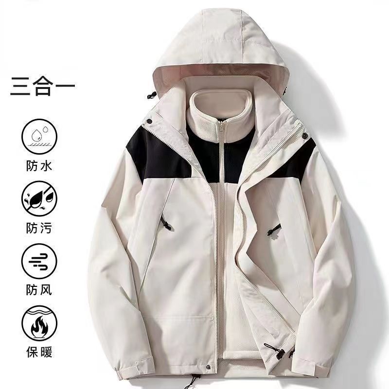 Red popularidad 3 - en - 1 chaqueta de asalto hombre y mujer chaqueta desmontable a prueba de viento traje de montaña traje de viaje traje frío comercio exterior