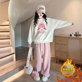 现货童装女童套装2025秋冬新款儿童秋季女童卫衣长裤运动加绒秋装