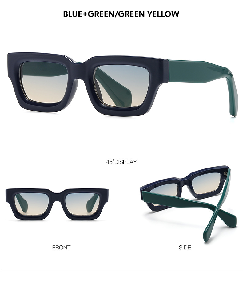 65g Weight Full Frame Glasses Structure Sunglasses Classification PC, UV400 Protection Lens Material Square Glasses Style Outdoor Occasion Solid Color Pattern Unisex Gender Fashion Style Grey, Black Color Fashion Solid Color PC UV400 Protection Square Full Frame Women's Sunglasses 7