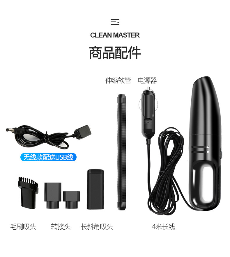 Car Handheld Portable Wireless Car Home Dual-Purpose Vacuum Cleaner Wet and Dry High-Power Small Car Vacuum Cleaner