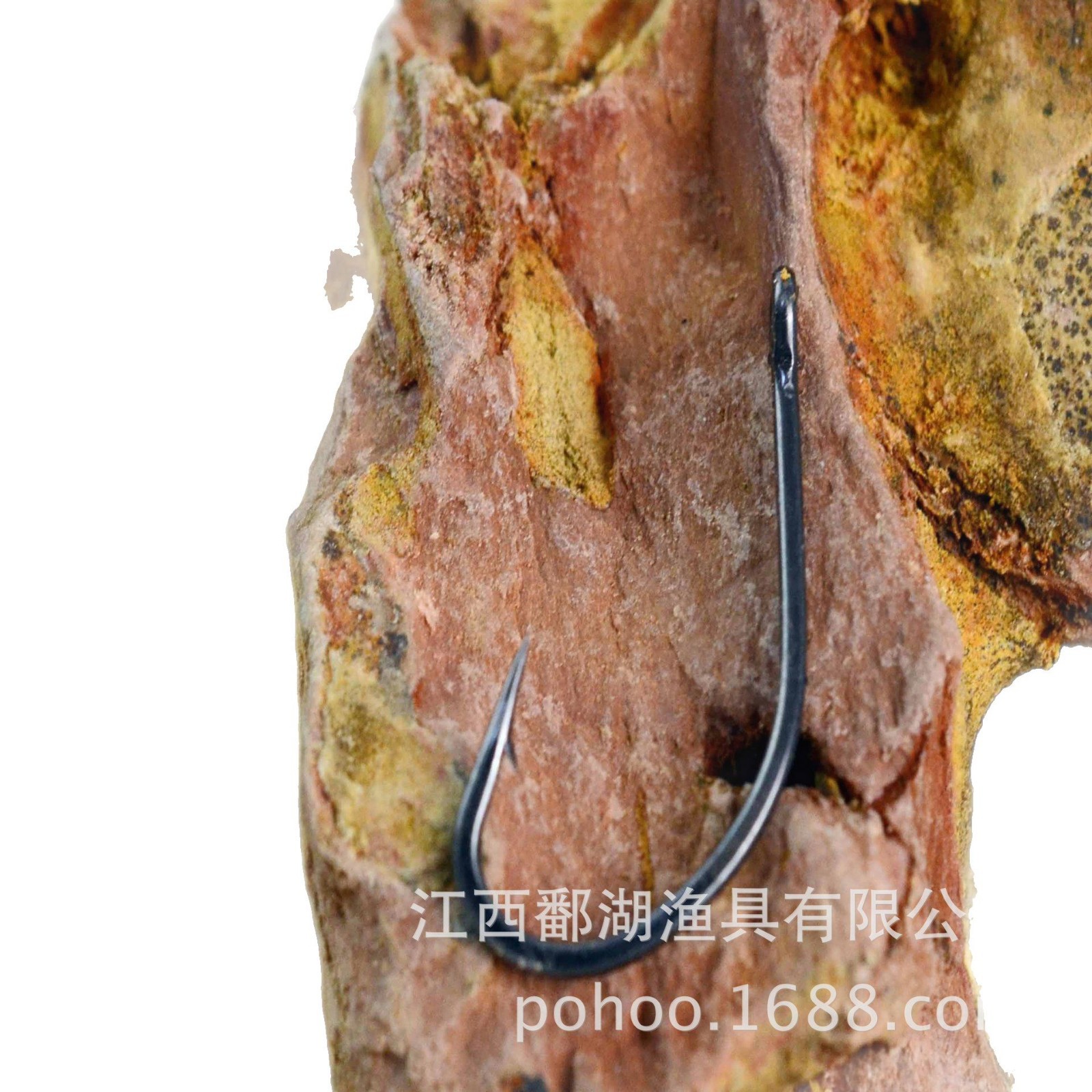 Tubo a granel Fu Wan Shi con círculo Gancho de pesca en el mar Boca torcida Engranaje de pesca de púas Agujero de mango largo Pesca de roca Luya Rebordear Bass