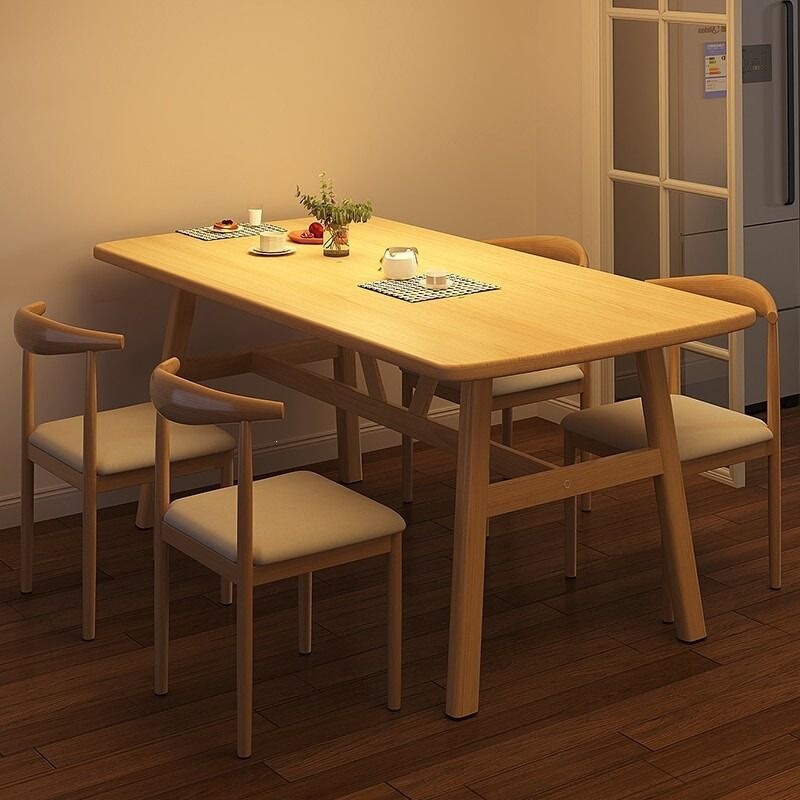 Simple Modern Dining Table for Small Apartments, Fast Food Restaurant Tables and Chairs, Commercial Rectangular Tables for Rental Housing Simple Modern Dining Table for Small Apartments, Fast Food Restaurant Tables and Chairs, Commercial Rectangular Tables for Rental Housing