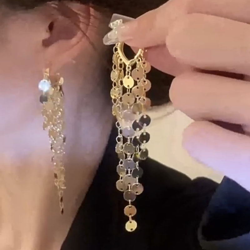 해골 드롭 귀걸이 골드