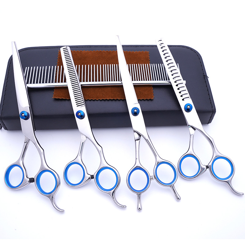 Directo de fábrica de 7 pulgadas de acero inoxidable tijeras para mascotas tijeras de corte de pelo de perro profesional tijeras de dientes finos tijeras de hueso de pescado traje