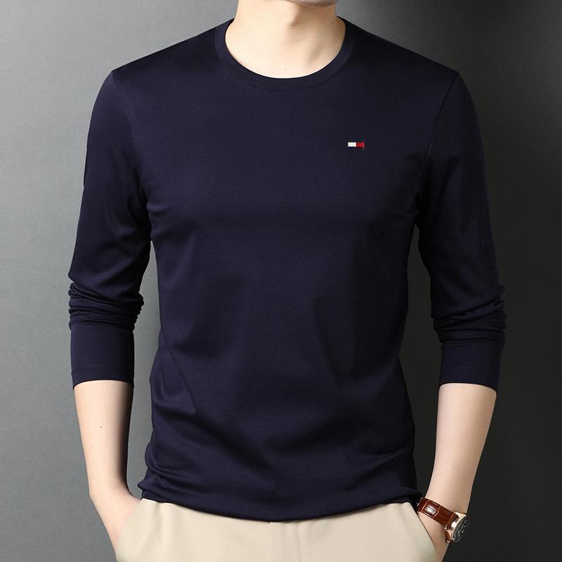 American Classy Tommy Long-Sleeved T-Shirt Men's Casual Round Neck Sweatshirt Classy Versatile Bottoming Shirt Top