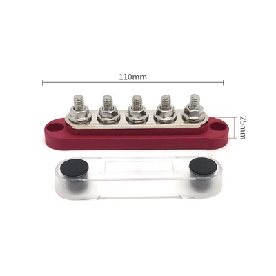 Power supply, ignition system accessories, Small Vehicle-Mounted 150A Covered - red-one-5-way-busbar-code-shlp-m6-5