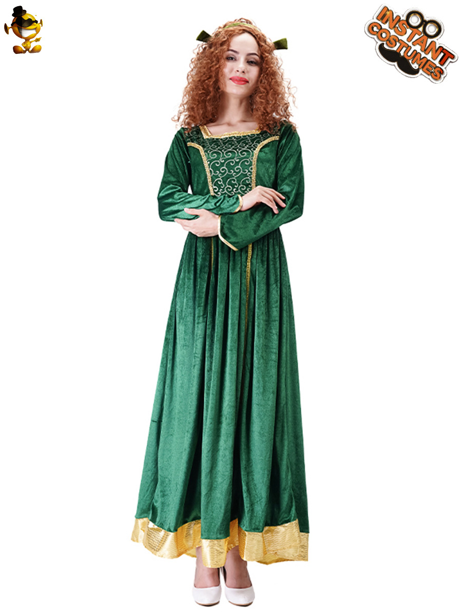 Nuevo Renacimiento Medieval princesa de terciopelo oro vestido largo traje etapa juego rol