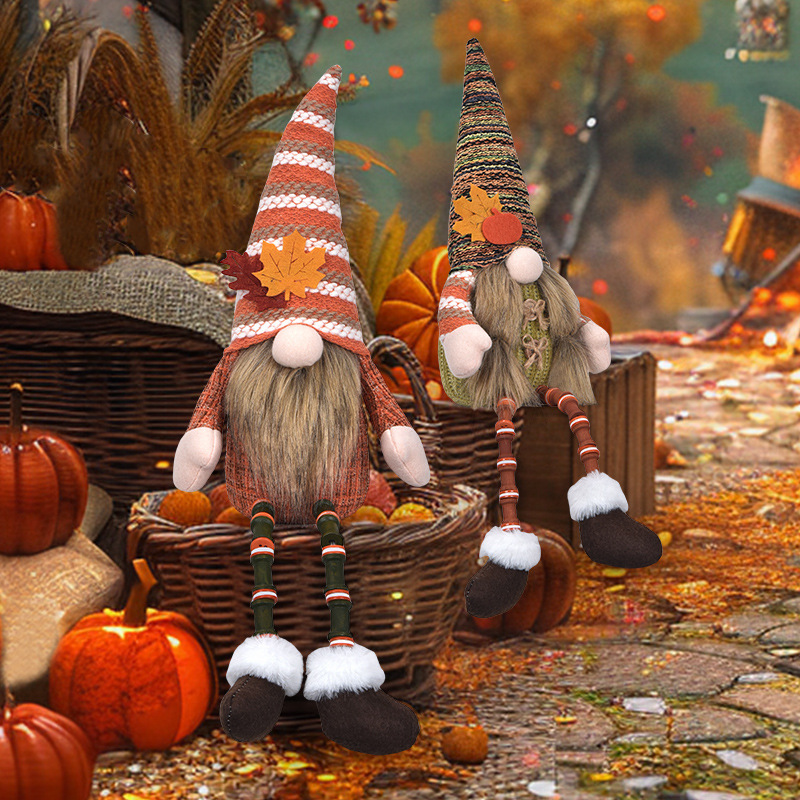 Nuevo festival de cosecha transfronterizo muñeca Rudolf Decoración de Día de Acción de Gracias muñeca enana regalo Decoración de escritorio