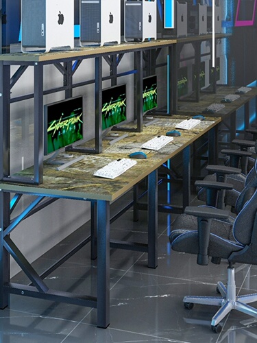 G3YN Gaming Hotel Desk Internet Cafe Double Desk Liquid Cooling Case Desk Double Layer Computer Desk Gaming Hall Desktop Computer