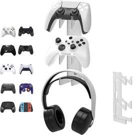 壁挂式透明耳机架游戏手柄展示架 PS4PS5控制器支架 免钉壁挂架