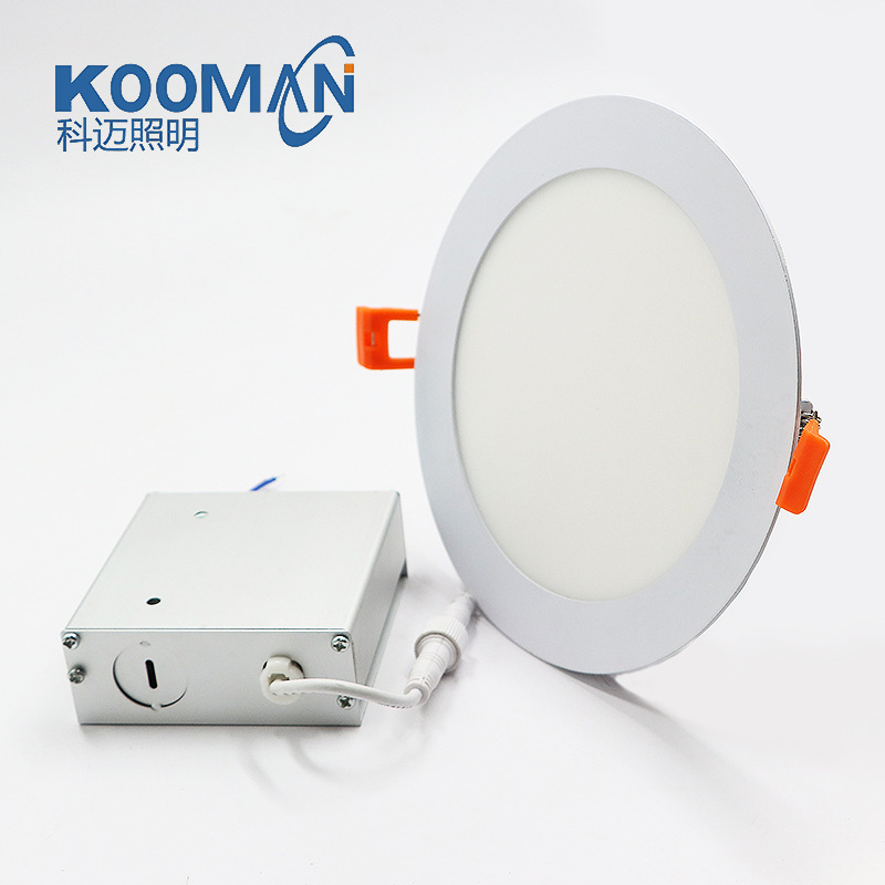 Ultra-thin 4 inch LED downlight round US gauge panel light 9W recessed lamp with junction box 5CCT pot light