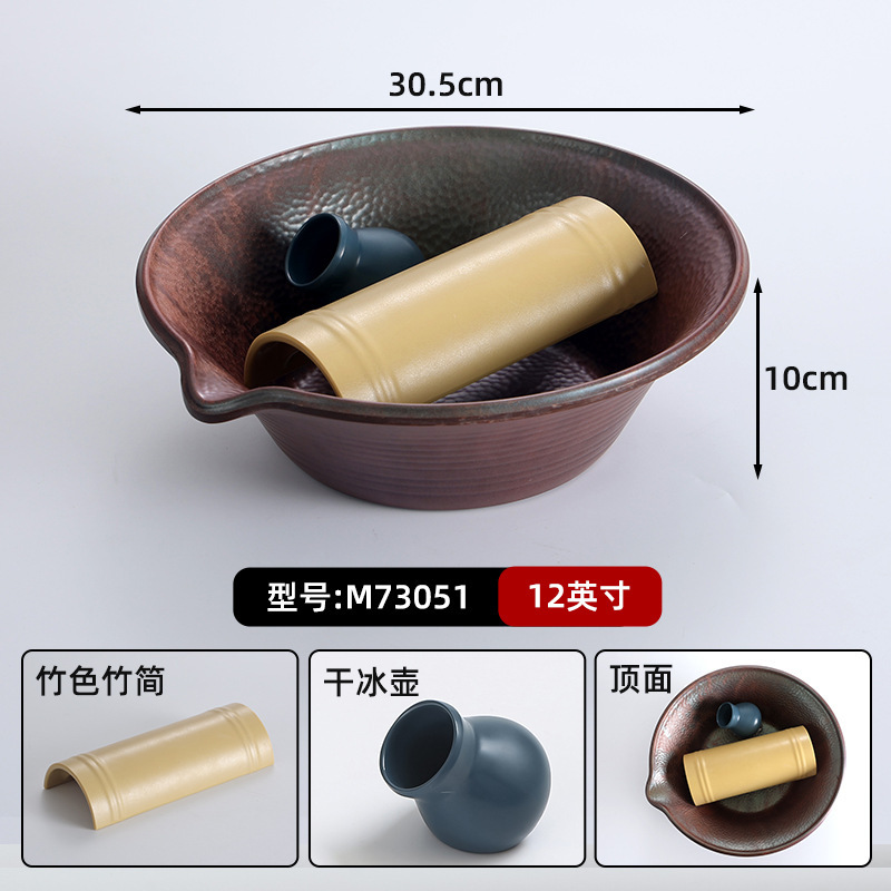 山野风火锅店鲜切牛肉专用盘雪花肥牛盘子特色密胺餐具涮肉盘商用|undefined