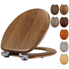 工厂直销密度板木质MDF马桶盖pvc贴皮印花木纹图案带缓降