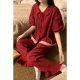 South Korea Ins Korean Style Sweet Fresh Loose Breathable Soft Cotton Double Yarn Short Sleeve Summer Outer Wear Home Clothes suit