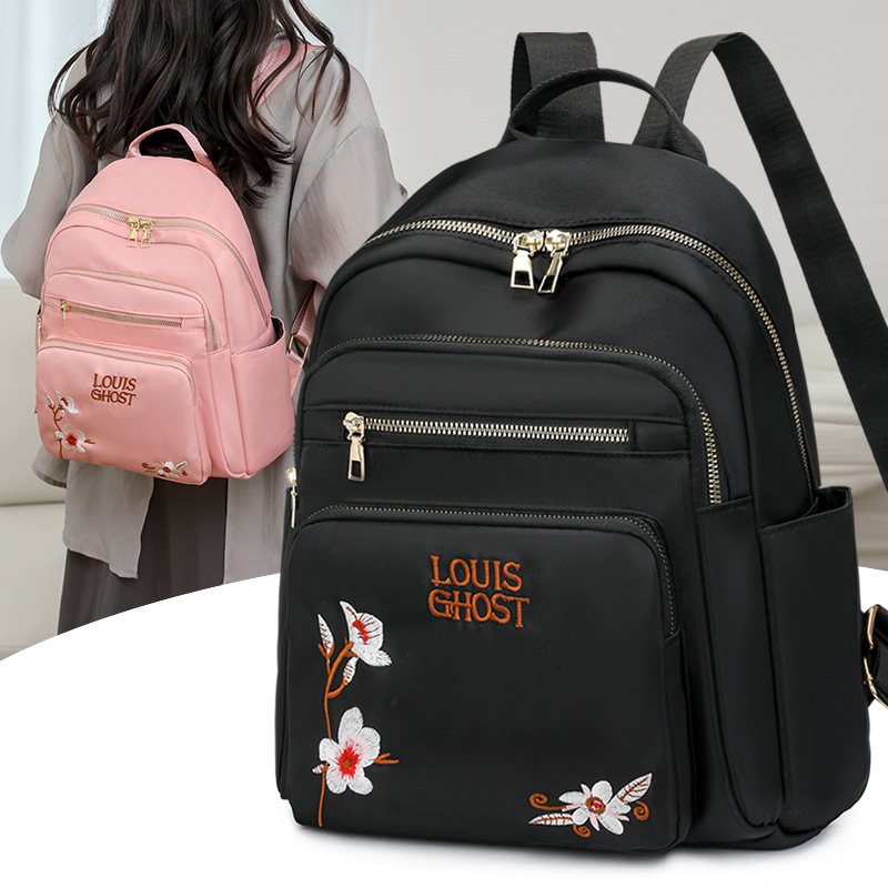 Mochila de tela Oxford para mujer 2024 nueva moda mochila de todo fósforo diseño de nicho mochila de viaje de viaje