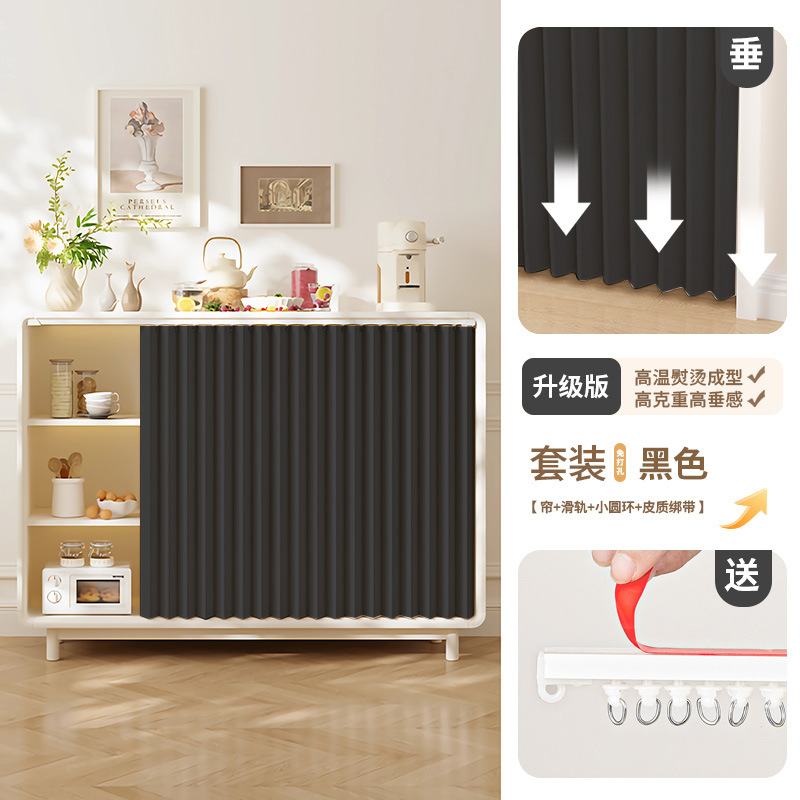 Gabinete plegable cortina de bloqueo gabinete de cocina impermeable y sin perforaciones gabinete de almacenamiento de artículos diversos cortina de tela fea a prueba de polvo