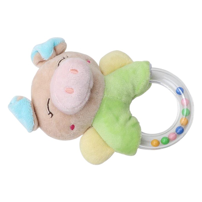 BBSKY - Sonajero de mano de felpa para bebés con diseño de caballito de mar y cerdito, transparente, al por mayor, educativo