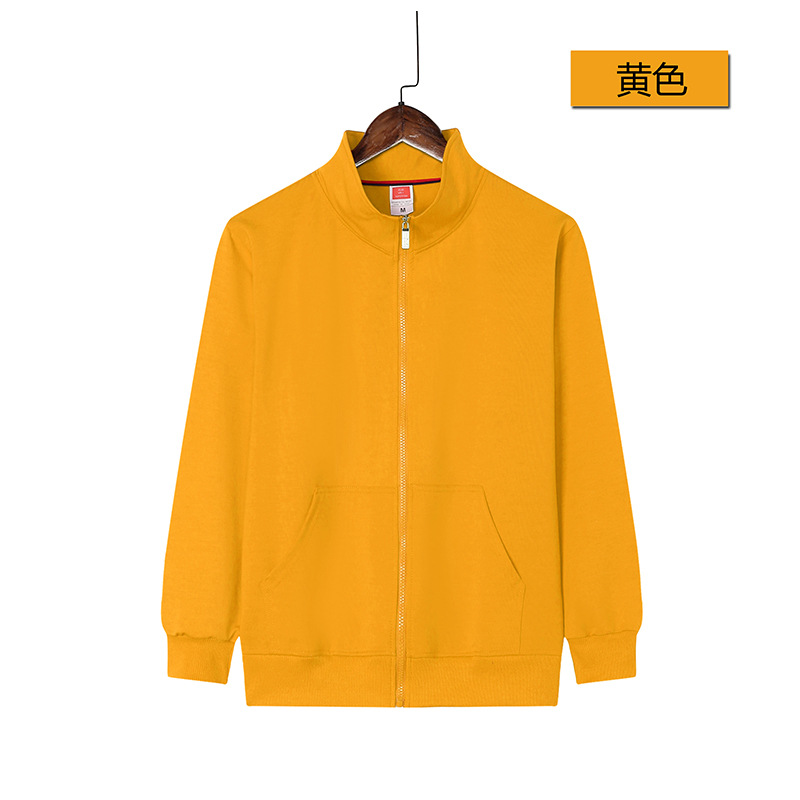 Suéter con cremallera elástica de cuatro lados logotipo impreso collar de pie ropa de trabajo de empresa actividad cultural camisa abrigo bordado Diseño de DIY