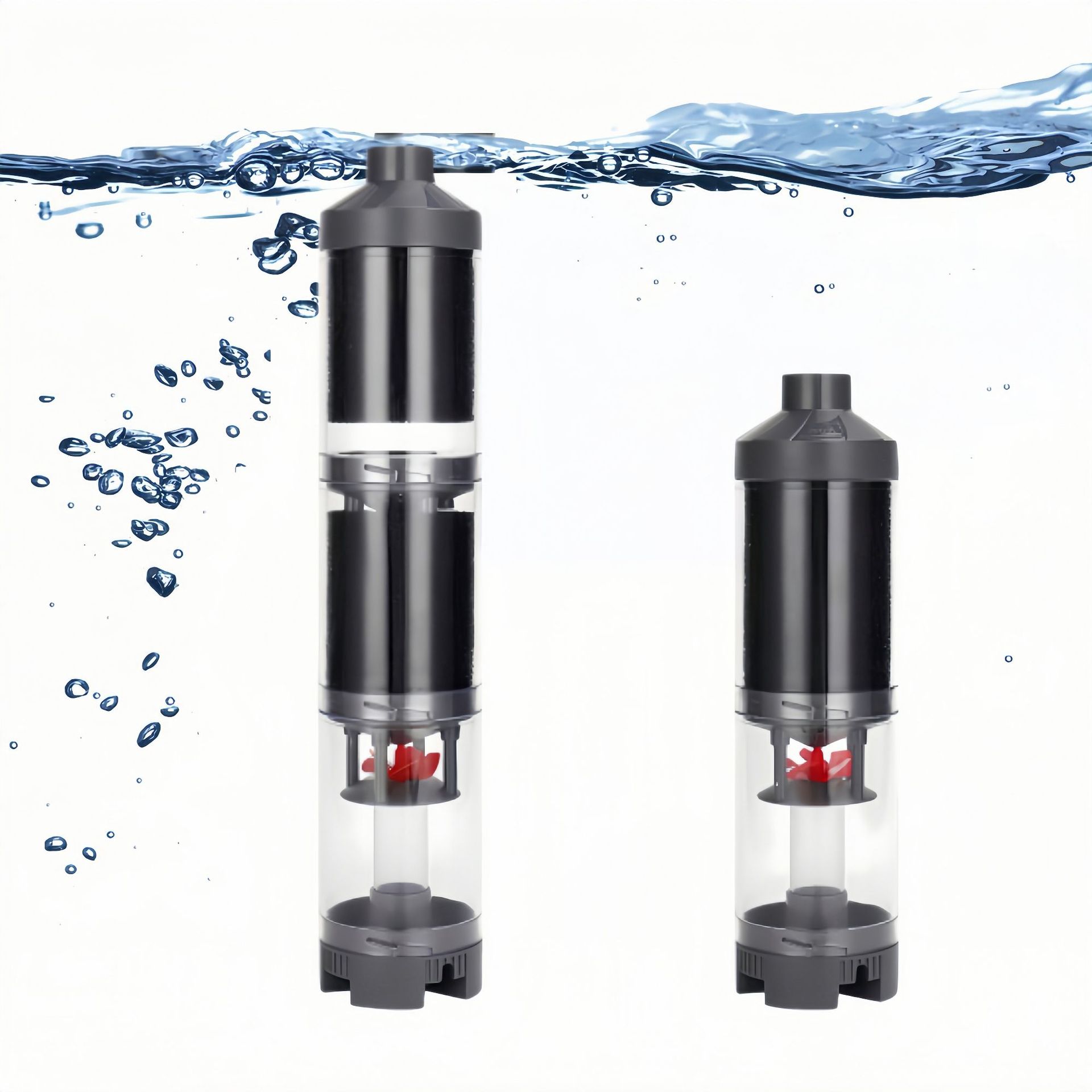 鱼缸过滤器 全透明鱼粪收集器 水族排污收集器自动清洁气动水妖精