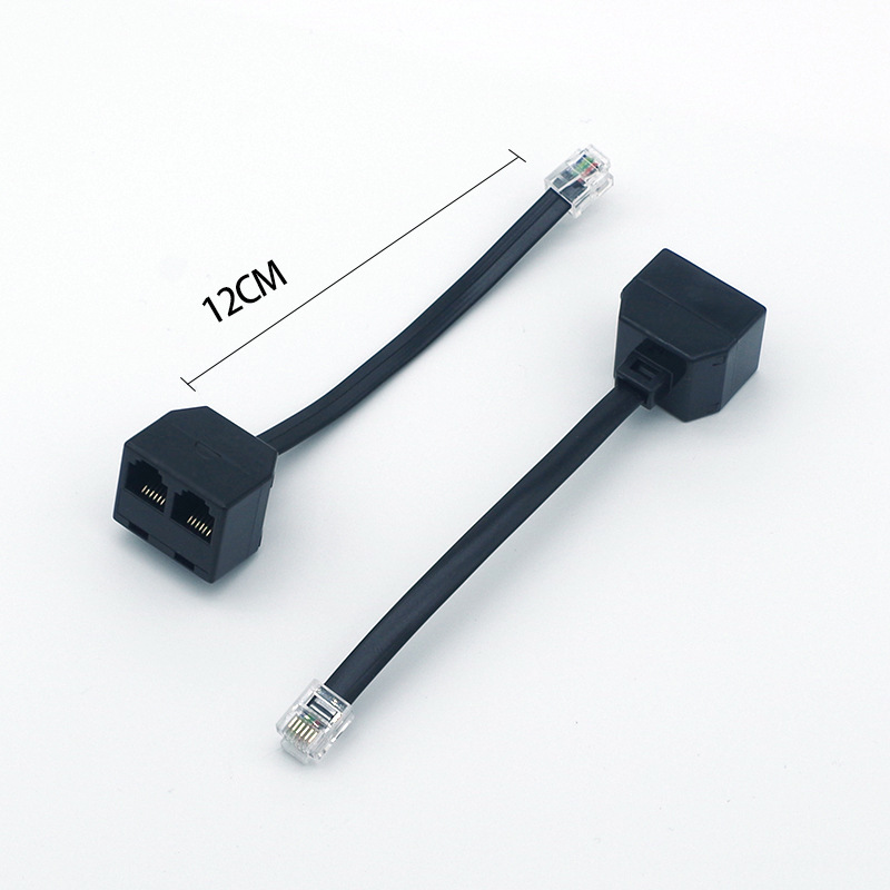 L102 6P6C RJ12˫�׵绰ת��ͷ 6о�绰������ ��ɫ����10cm�ɶ�