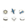 Accessory solar-powered, set flower-shaped, ring, European style, suitable for import, cat's eye