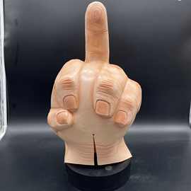 万圣节全头乳胶头套DJ面罩middle finger mask恶搞鄙视竖中指面具
